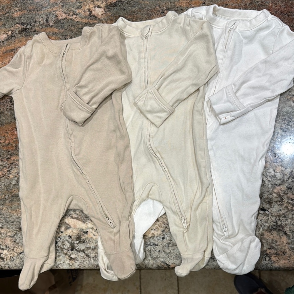 Cozy Kids One Piece Set of Three- Cream, Tan, White